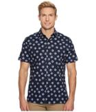 Perry Ellis Short Sleeve Cluttered Rose Shirt (dark Sapphire) Men's Clothing