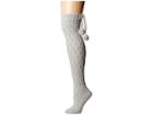 Ugg Sparkle Cable Knit Socks (grey Violet) Women's Thigh High Socks Shoes