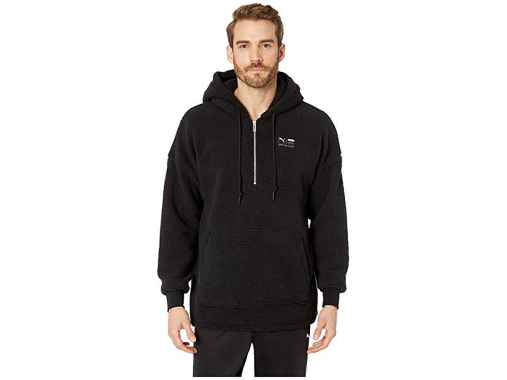 Puma Downtown Sherpa 1/2 Zip Top (puma Black) Men's Long Sleeve Pullover