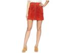 Blank Nyc Red Suede Zippered Mini Skirt In Redwood (redwood) Women's Skirt