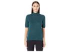 Eileen Fisher Fine Merino Jersey Mock Neck Elbow Sleeve Top (pine) Women's Clothing