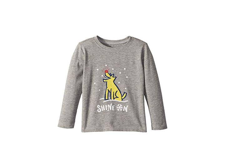 Life Is Good Kids Shine On Rocket Crusher T-shirt Long Sleeve (toddler) (heather Gray) Kid's T Shirt