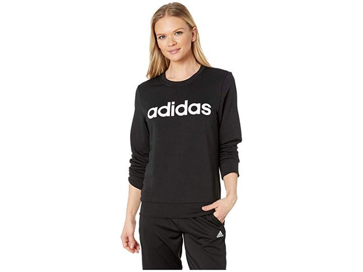 Adidas Essentials Linear Crew Neck (black/white) Women's Sweatshirt