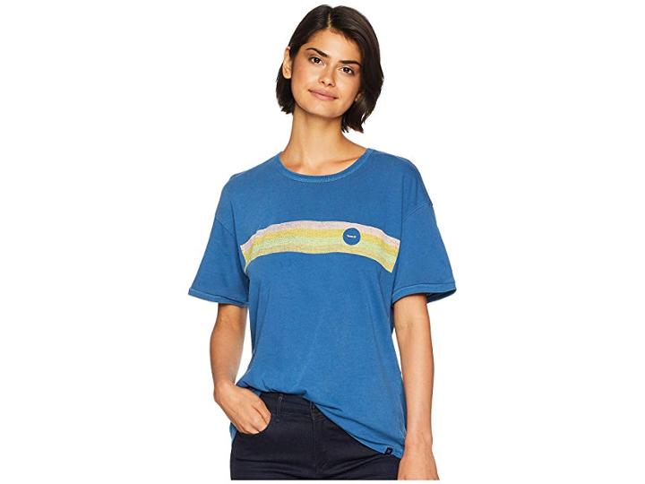 Hurley Retro Wash Ringer Tee (blue Force) Women's T Shirt