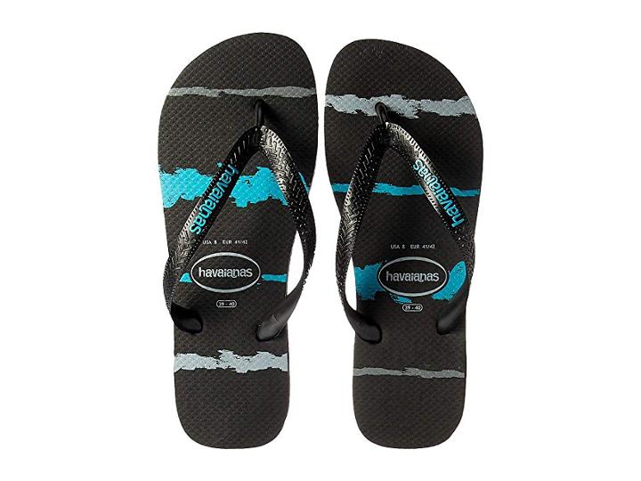 Havaianas Top Tropical Glitch Sandal (black/blue) Men's Shoes