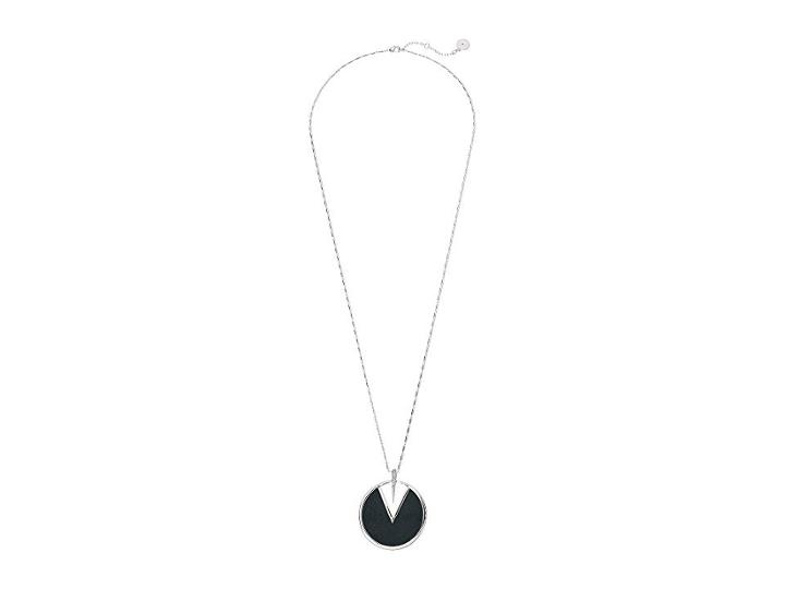 Vince Camuto 30 Inlaid Leather Pendant Necklace (silver) Necklace