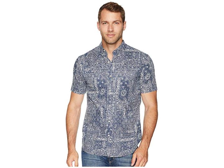 Reyn Spooner Aloha Bandana Tailored Fit Hawaiian Shirt (ink) Men's Short Sleeve Button Up