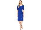 Adrianna Papell Matte Jersey Draped Sheath Dress (cyprus Blue) Women's Dress