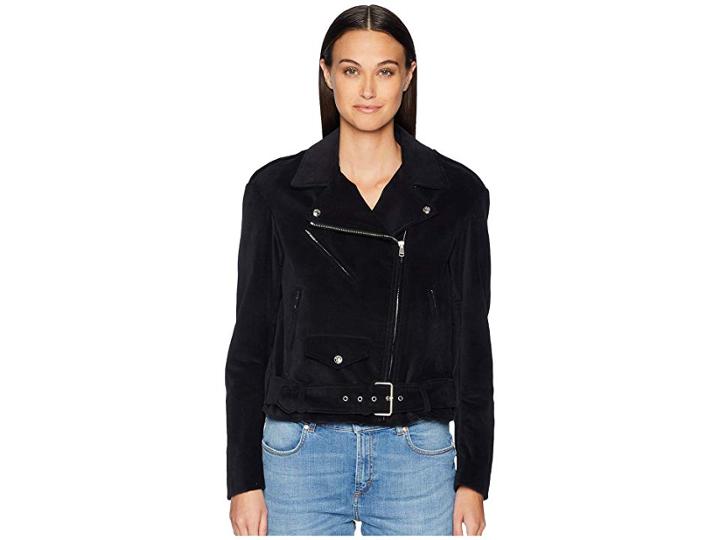 Belstaff Langtry Cotton Velvet Moto Jacket (black) Women's Coat