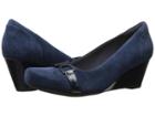 Clarks Flores Poppy (navy Suede) Women's Wedge Shoes