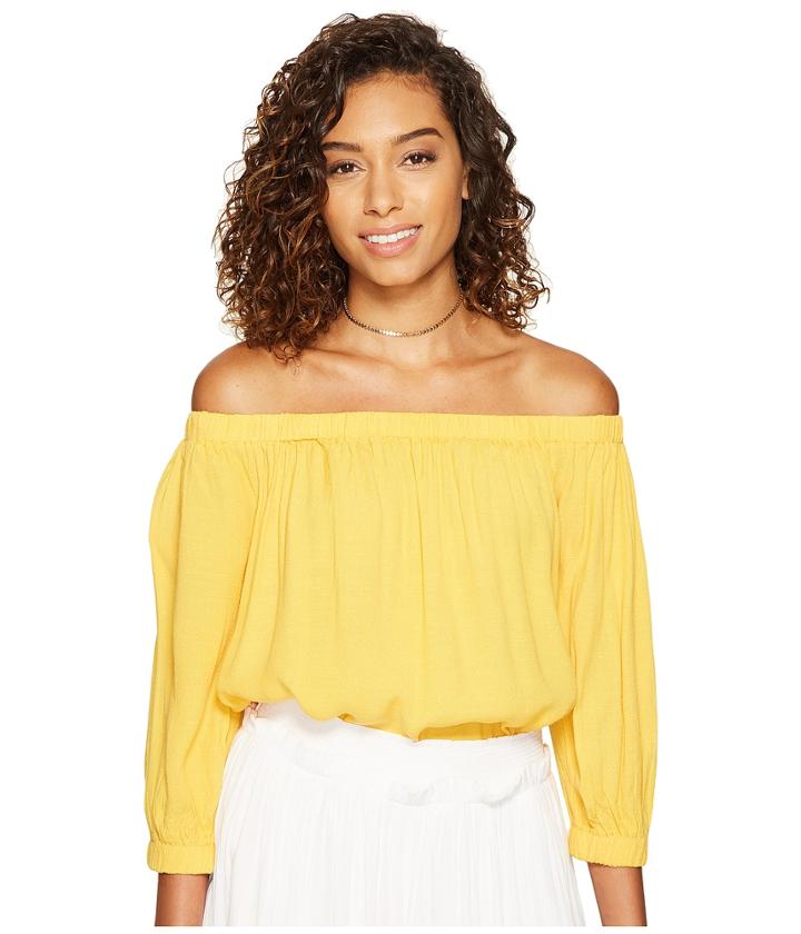 Bishop + Young Karlee Off The Shoulder Top (mustard) Women's Clothing