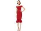 Bebe Lara Button Detail Cut Out Dress (chili Pepper) Women's Dress