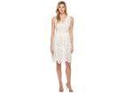 Maggy London Vine Flower Lace Fit And Flare Dress (white) Women's Dress