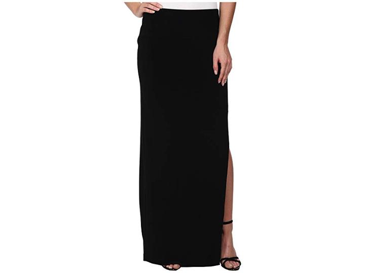 Kamalikulture By Norma Kamali Go Side Slit Maxi (black) Women's Skirt