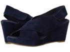 Johnston & Murphy Tori Cross Band Wedge (navy Suede) Women's Wedge Shoes