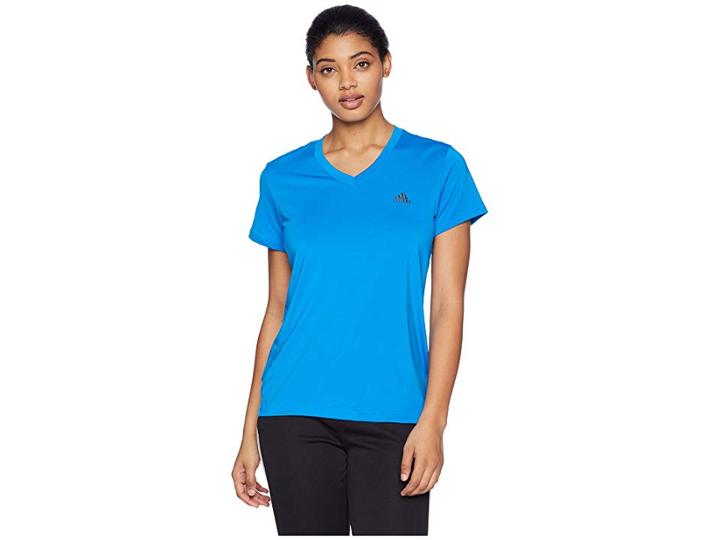 Adidas Tech Tee (bright Blue/black) Women's T Shirt