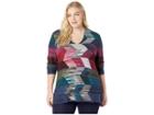 Nic+zoe Plus Size Arctic Heat Top (multi) Women's Clothing