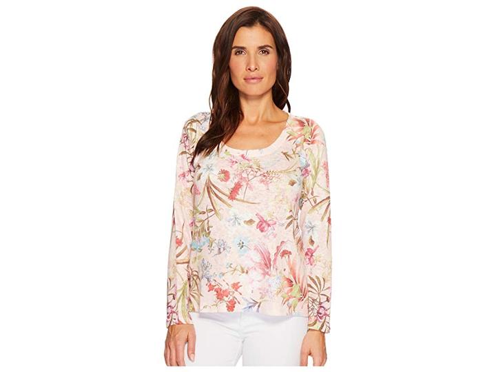 Nally & Millie Floral Print Top (multi) Women's Long Sleeve Pullover