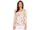 Nally & Millie Floral Print Top (multi) Women's Long Sleeve Pullover