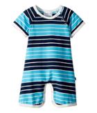 Toobydoo On The Beach Stripe Shortie Jumpsuit (infant) (blue/navy) Boy's Jumpsuit & Rompers One Piece