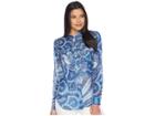 Lauren Ralph Lauren Paisley Silk-blend Shirt (blue Multi) Women's Clothing