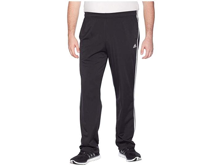 Adidas Big Tall Essentials 3-stripes Regular Fit Tricot Pants (black/white 1) Men's Casual Pants