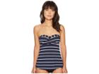 Seafolly Castaway Stripe Wrap Front Trapeze Singlet Top (indigo) Women's Swimwear