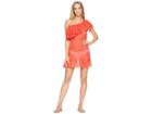 Luli Fama Viva Cuba Cabaret Ruffled One Sleeve Short Dress Cover-up (girl On Fire) Women's Swimwear