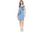 Tommy Bahama Fuego Floral Stripe Dress (dark Cobalt) Women's Dress