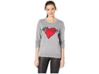Romeo & Juliet Couture Eye Heart Motif Knit Sweater (grey) Women's Sweater