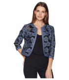 Anne Klein Chambray Floral Cardigan (black/chambray) Women's Sweater