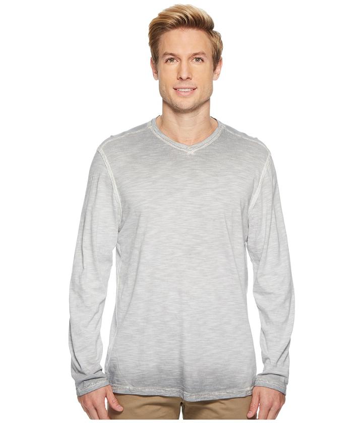 Tommy Bahama Suncoast Shores V-neck Long Sleeve Shirt (bala Shark) Men's Clothing