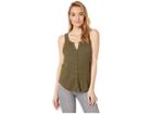 Chaser Vintage Tri-blend Snap Shirttail Henley Tank (mountain) Women's Clothing