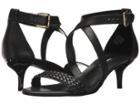 Nine West Xaling Strappy Heel Sandals (black/black Dress Calf/engineered Woven) High Heels