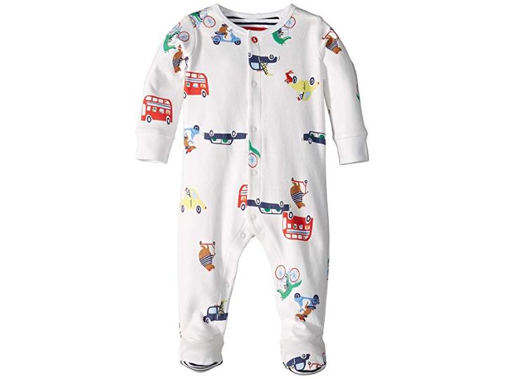 Joules Kids Ziggy One-piece (infant) (white Transport Animals) Boy's Jumpsuit & Rompers One Piece