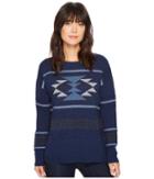 Pendleton Graphic Crew Neck Pullover (navy Multi) Women's Sweater