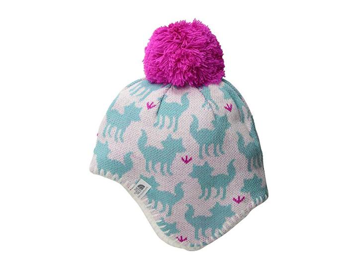 The North Face Kids Faroe Beanie (infant) (tnf White/mint Blue Fox Print) Beanies