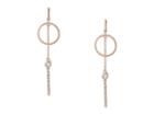 Guess Mis-matched Linear Earrings With Rings (rose Gold/crystal) Earring