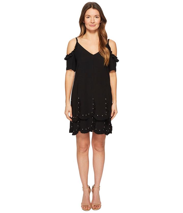The Kooples Short Sleeve Crepe Dress (black) Women's Dress