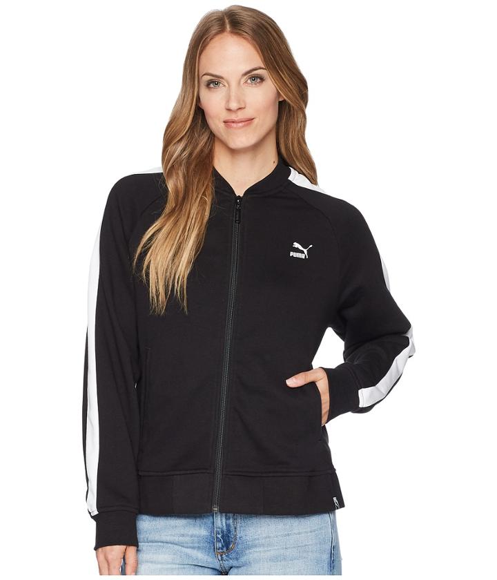 Puma Classics Logo T7 Track Jacket (cotton Black) Women's Coat