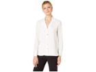 Calvin Klein Long Sleeve Button Down Top (cream) Women's Clothing