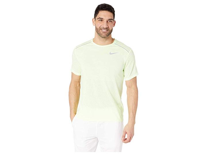 Nike Breath Rise 365 Short Sleeve (barely Volt/reflective Silver) Men's Clothing