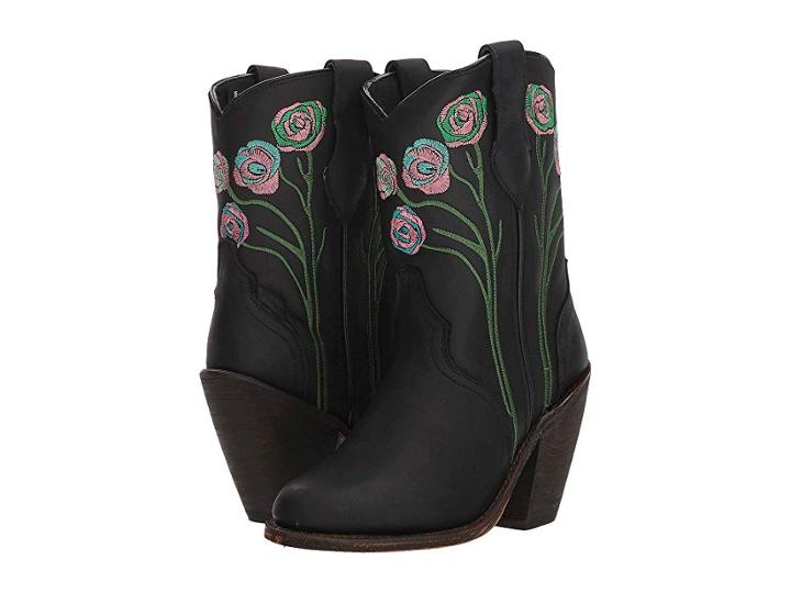 Dingo Dahlia (black Leather) Cowboy Boots