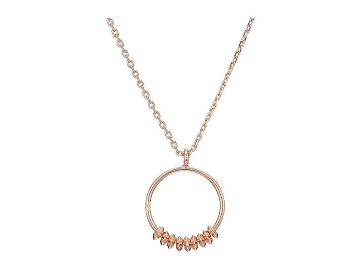 French Connection Beaded Metal Pendant Necklace 17 (rose Gold) Necklace