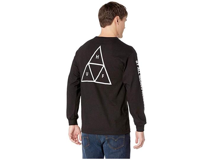 Huf Essentials Tt Long Sleeve Tee (black) Men's T Shirt
