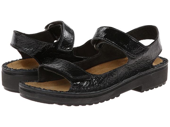 Naot Karenna (black Crinkle Patent Leather) Women's Sandals