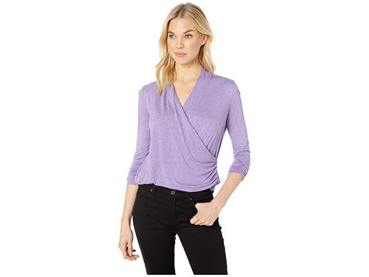 Nic+zoe Cross Your T's Top (grapevine Heather) Women's T Shirt