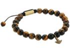 Steve Madden Tiger Eye Bead With Anchor Charm Bracelet (brown) Bracelet