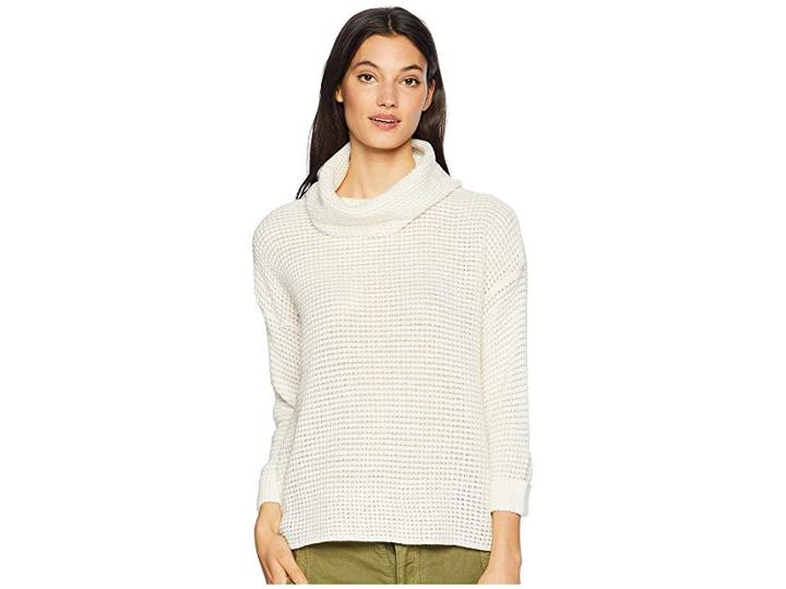 Jack By Bb Dakota Catchin' Feels Waffle Stitch Turtleneck (ivory) Women's Clothing