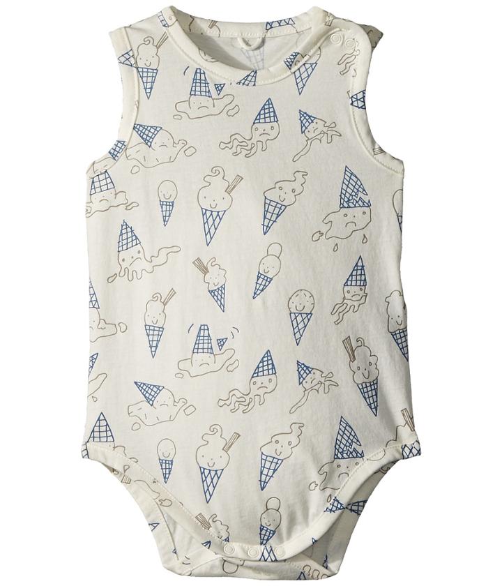 Stella Mccartney Kids Gizmo Sleeveless Footie W/ Ice Cream Print (infant) (cream) Boy's Jumpsuit & Rompers One Piece